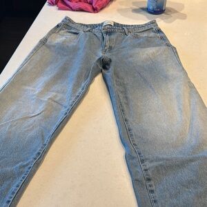 Abrand Women's Light Blue high-rise wide leg jeans